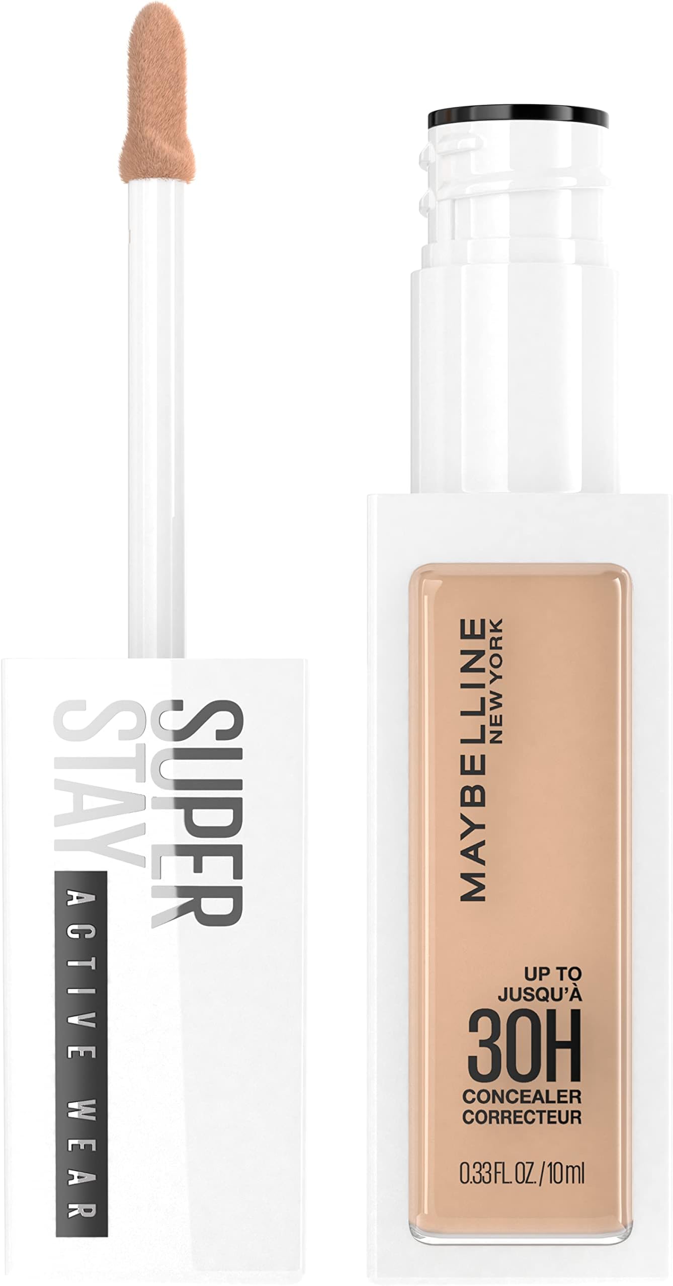 Maybelline Super Stay Liquid Concealer Makeup, Full Coverage Concealer, Up to 30 Hour Wear, Transfer Resistant, Natural Matte Finish, Oil-free, Available in 16 Shades, 25, 0.33 fl oz