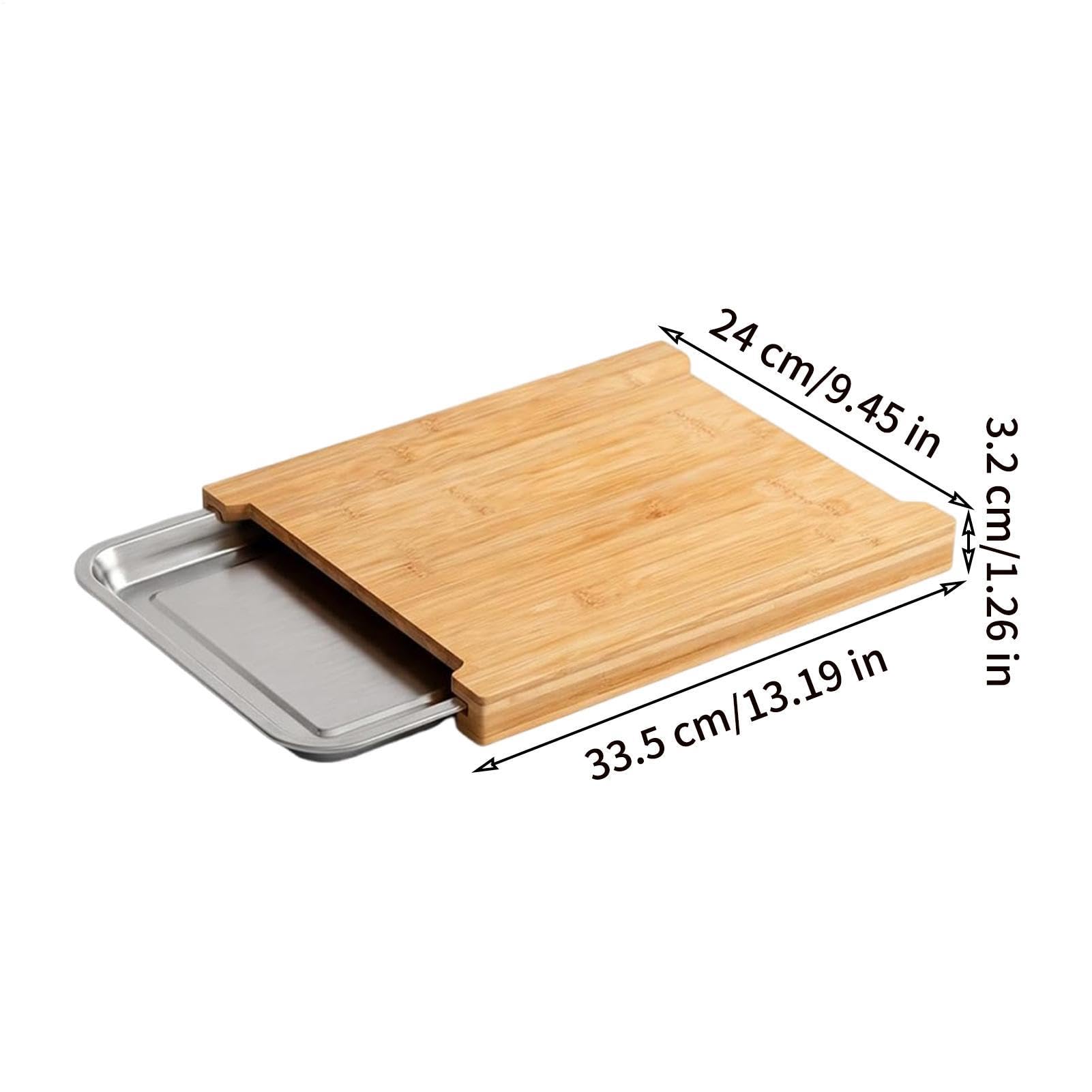 Tagliere in legno con vaschetta di raccolta, grande tagliere di alta | Tagliere in legno, per carne, bistecche, casa, ristorante, giardino e campeggio