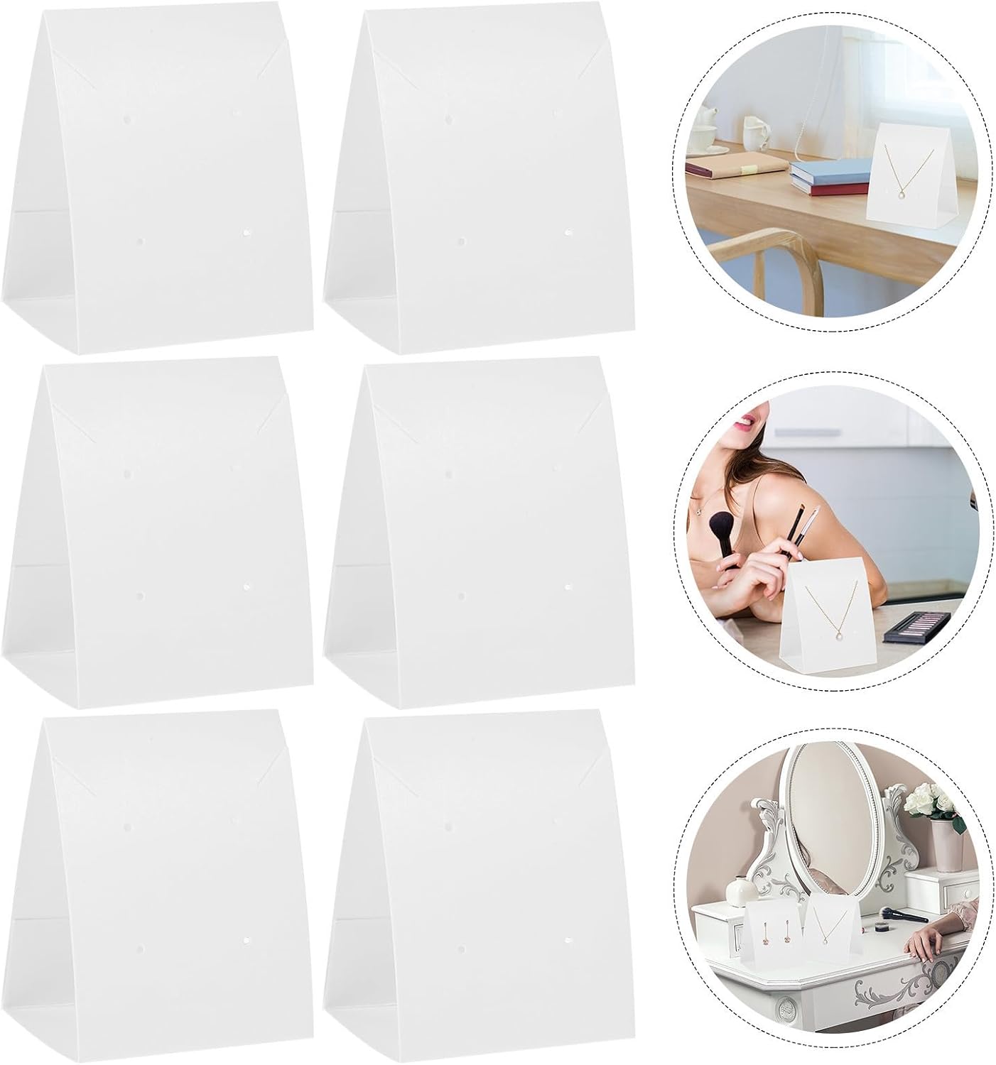 MAGICLULU 100pcs Foldable White Paper Earring Display Cards