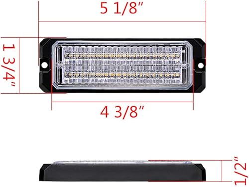 Miniatura 2 de Corp 60 piezas ámbar 32-LED súper delgada impermeable IP 68 advertencia de emergencia flash intermitente barra de luz estroboscópica montaje en