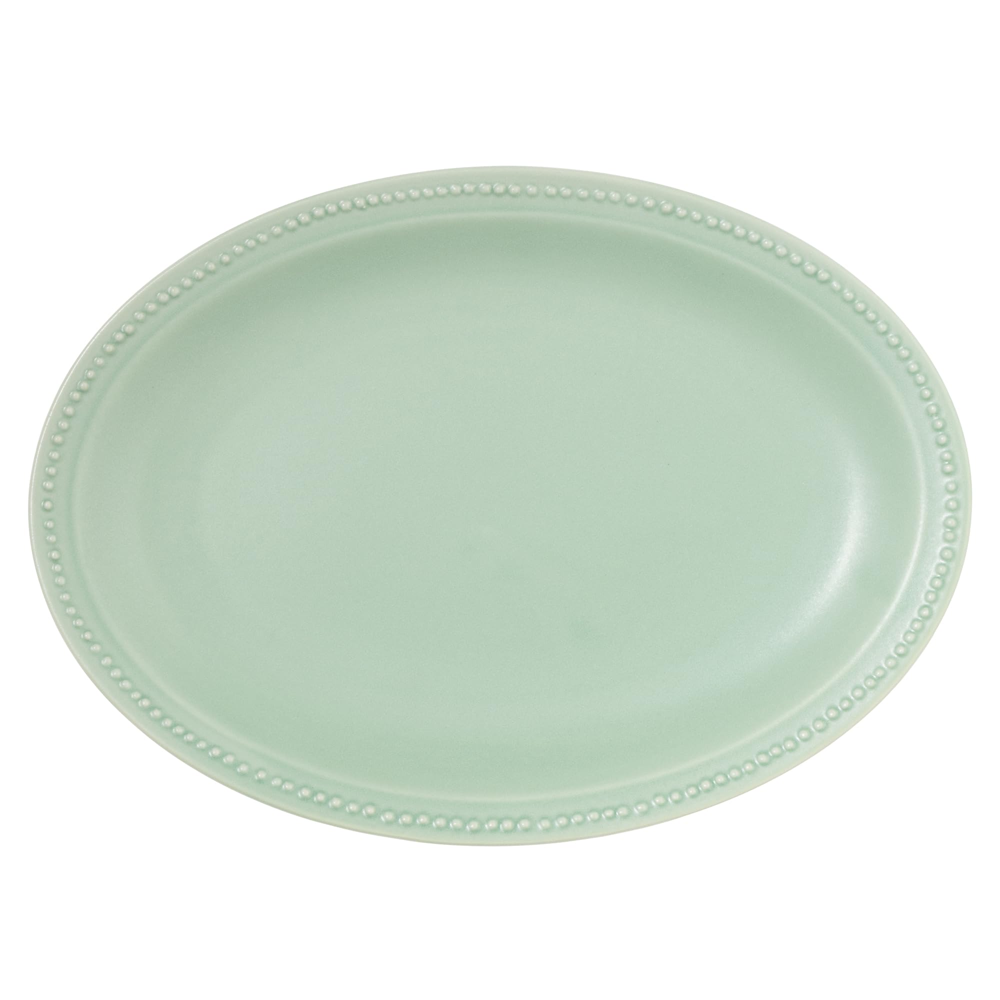 Amazon.co.jp: 中皿 和食器 リムドットプレートM ミントグリーン 美濃