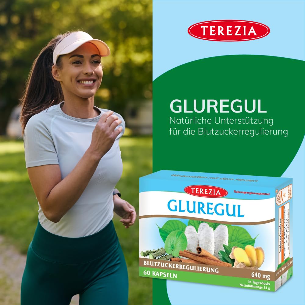 GLUREGUL 60 Kapseln | Natürliche Unterstützung für die Blutzuckerregulierung | Mit Stinktierkohl, Terminalia Arjuna, Medizinischem Ingwer & Zimt | 100% Natürlich, 640mg
