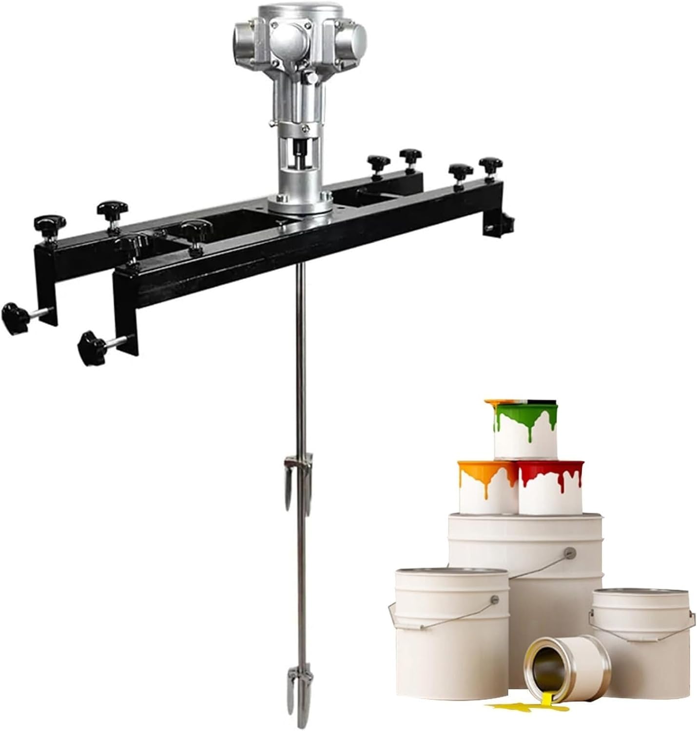 Pneumatic Agitator IBC Mount for IBC Tank, Paint Agitator, Paint Stirring Machine, Mixing Rod Length 90CM, Impeller Diameter(S500)