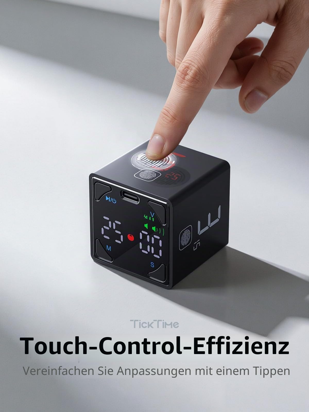 Ticktime Pomodoro Timer Cube für Fokus, Lernen, Arbeit, ADHS,Aufgabe, Küche