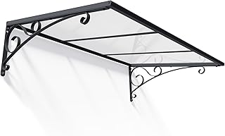 Canopia by Palram Vordach für Haustür Venus 1350 Pultvordach 135 x 88 cm Klar Sonnenschutz Haustürvordach inkl. Regenrinne