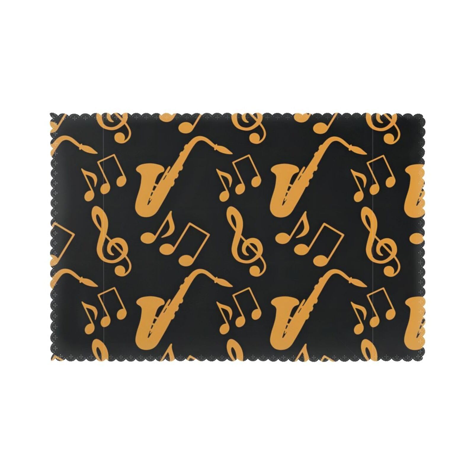 HJFCZH Musical Notes Treble Prints Placemats Set of 6 12x18in - Heavy-Duty Polyester Table Covers Engineered for Lasting Performance