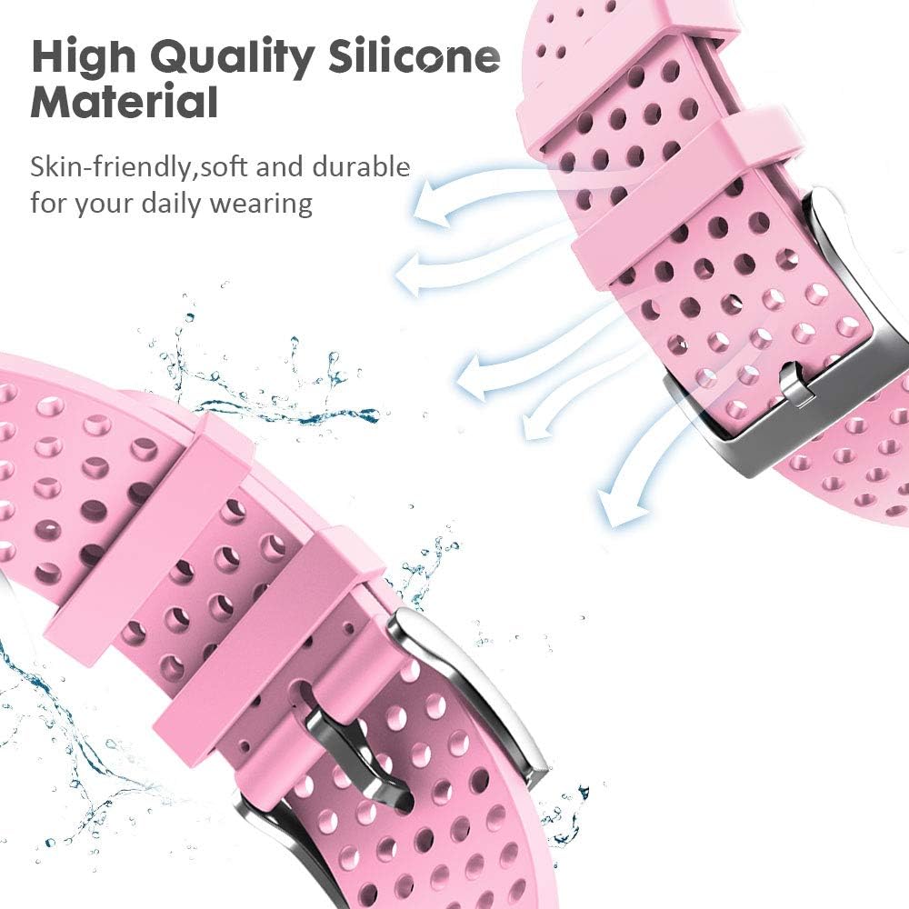 ANCOOL Compatible with Garmin Vivoactive 3 Band 20mm Soft Silicone Band Sport Strap Replacement for Galaxy Active 2/Galaxy Watch 3 41mm/Galaxy Watch 4 40mm 44mm Smartwatches (Large,Pink)