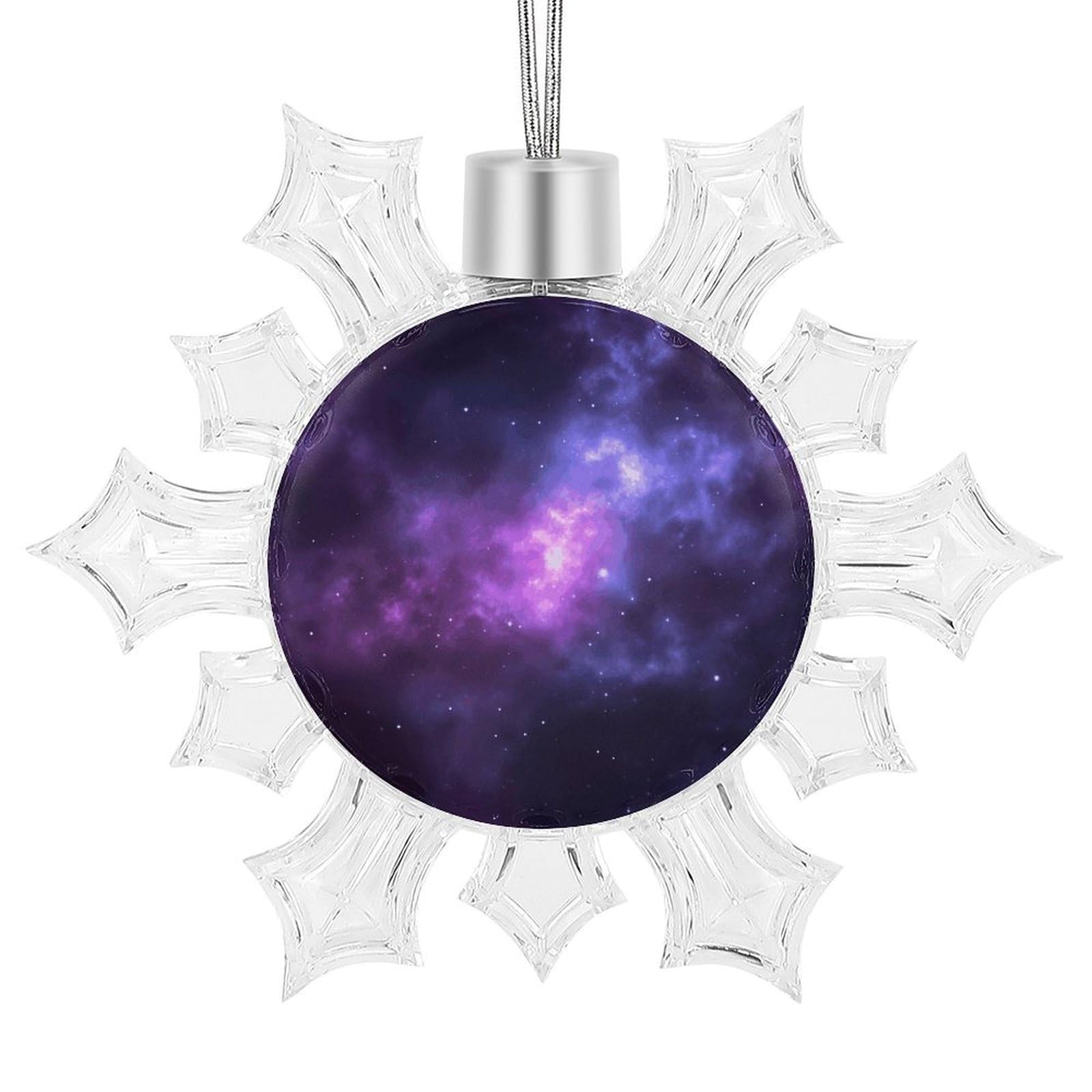 Magic Galaxy Sky Purple Snowflake Decorations, Winter Snowflake Ornaments Christmas Party Decorations Christmas Tree Decorations for Xmas Tree Winter New Year Party Supplies