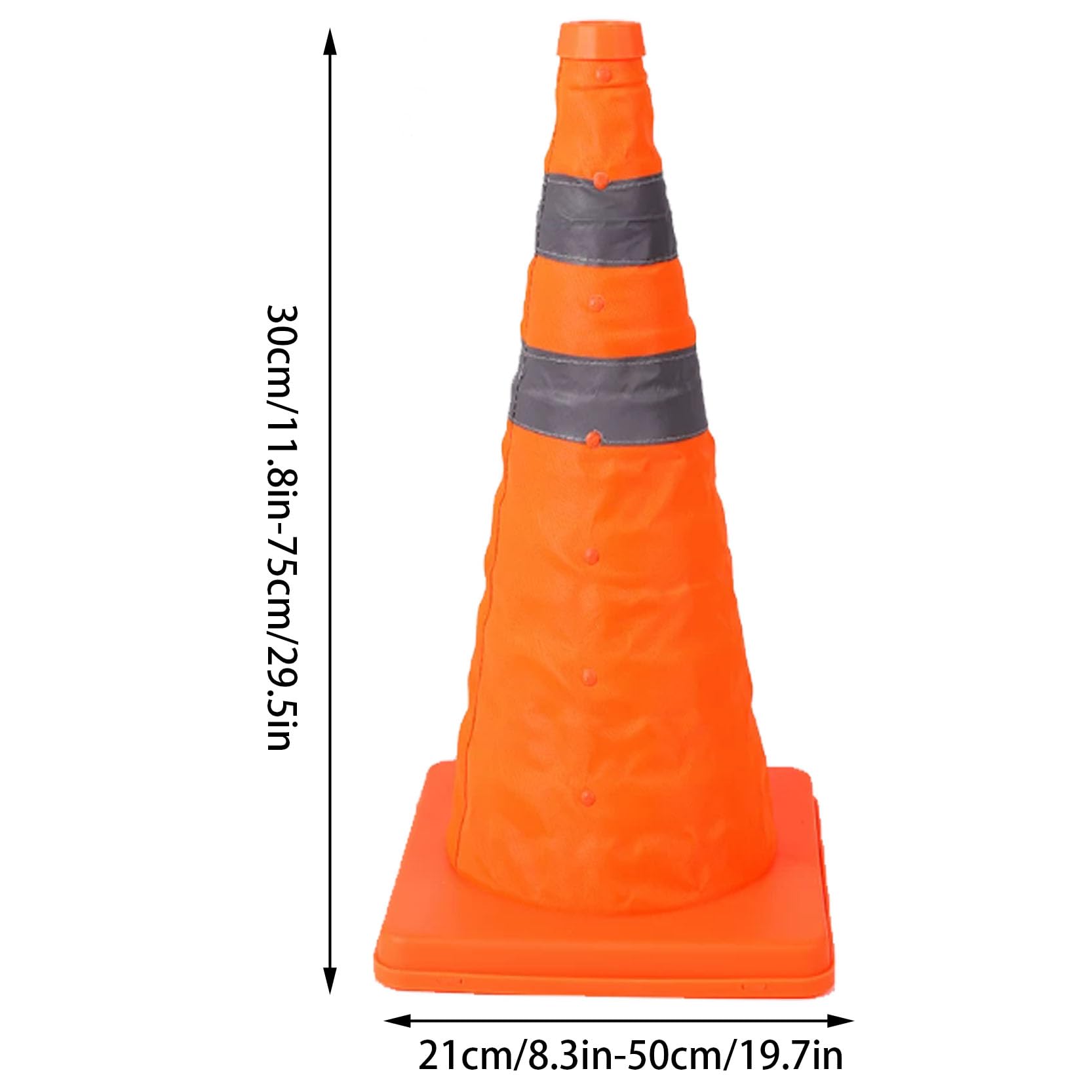 Cônes de Signalisation Pliable Cône de Signalisation Pliable Orange avec Poteaux et Base Réfléchissants pour Zones de Travaux et Exercices de Conduite(Size:65x28x28cm,Color:4A)