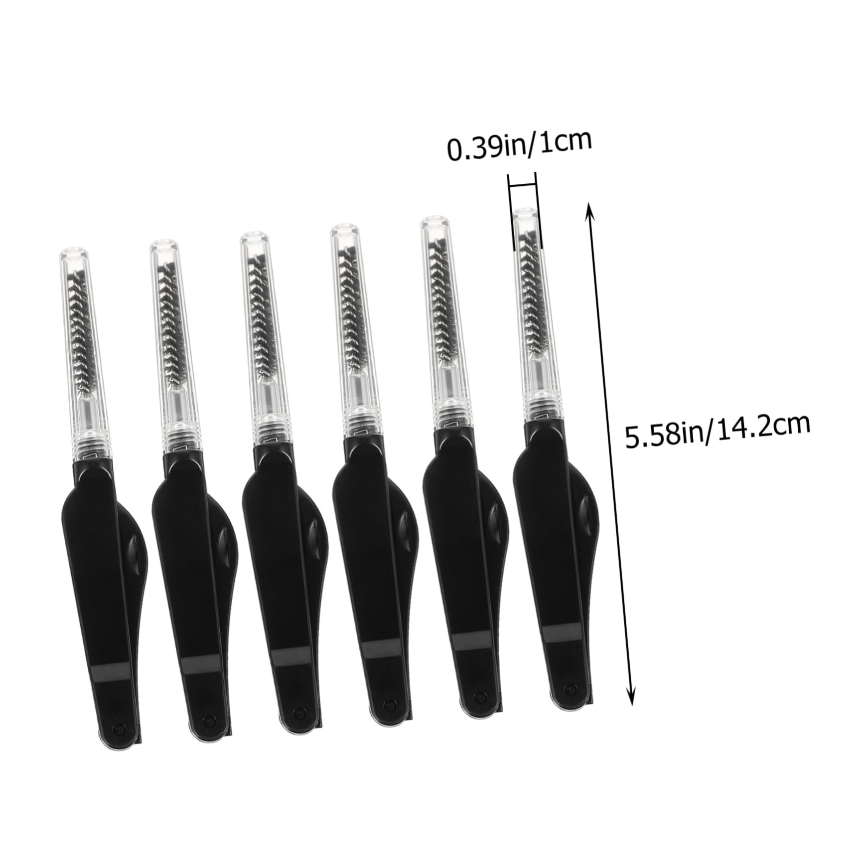 Healeved 6Pcs Folding Eyelash Grooming Brush Double Head Eyebrow Brush with Comfortable Bristles for Eyelash and Brow Makeup Portable Cosmetic Tools for Salon and Personal Use