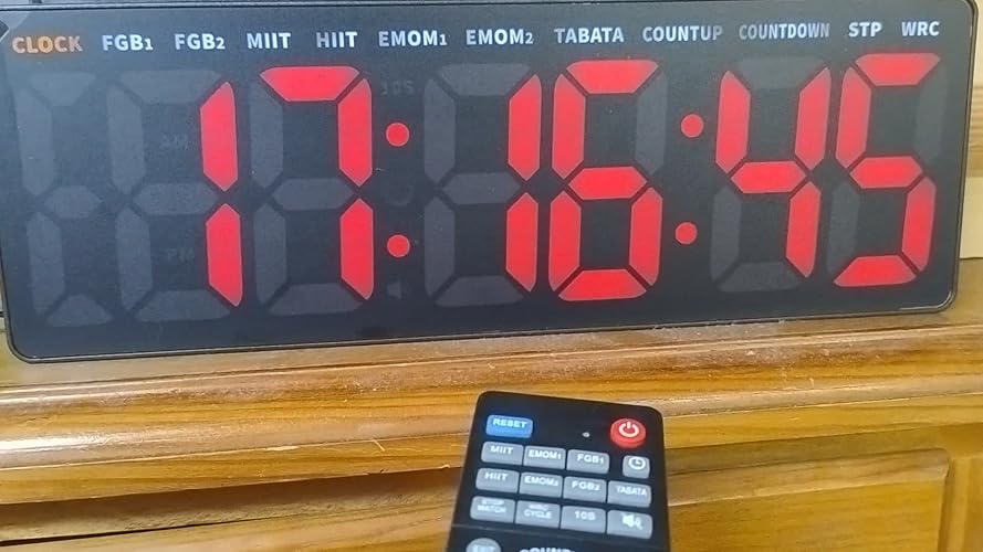 Minuteur Sport Gym 13,2 Pouces – Avec Horloge, Télécommande, 7 Modes, Pour Tabata, HIIT, MMA