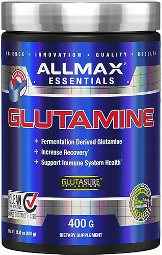 ALLMAX Nutrition L - Glutamina en polvo, fórmula de recuperación muscular, sin gluten, vegano, 14.11 oz
