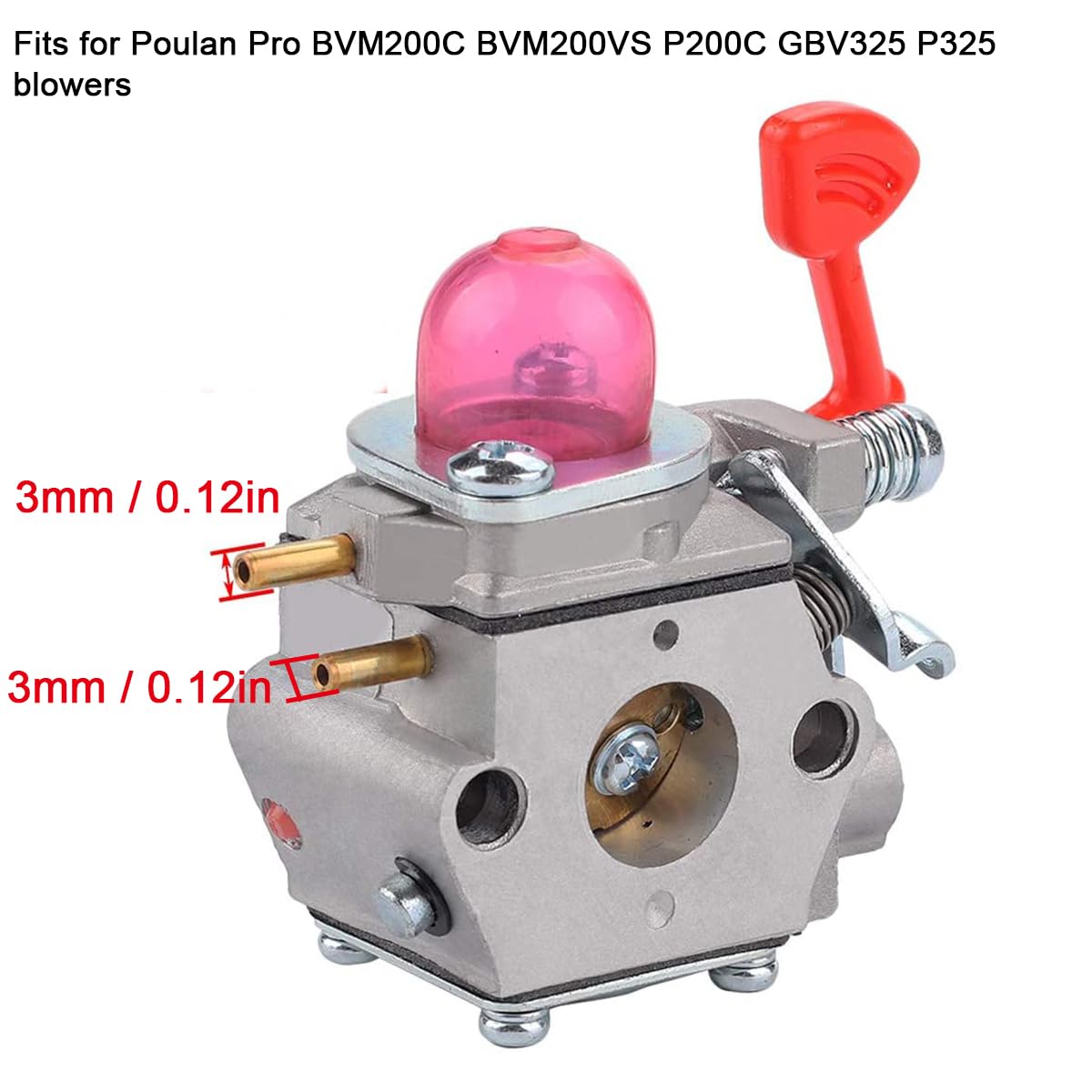 ZAMDOE Carburador WT-875 para soplador Craftsman Poulan Pro McCulloch Weedeater BVM200C BVM200VS P200C GBV325 P325 200 mph con Kit de Ajuste Filtro de línea de Combustible Filtro de Aire