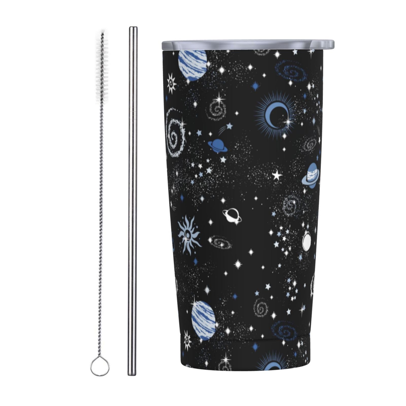 JASROTAO Space Galaxy Tumbler,Galaxy 20oz Stainless Steel Insulated Travel Tumblers,Travel Coffee Mug with Lid and Straw Water Bottle Drink Tumbler