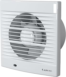 Badlüfter 150mm, 320 m³/h starker Badezimmer Ventilator, 35 dB leiser Abluftventilator für Wand Fenster, IPX2 Spritzwasserschutz - Weiß (ohne Timer)