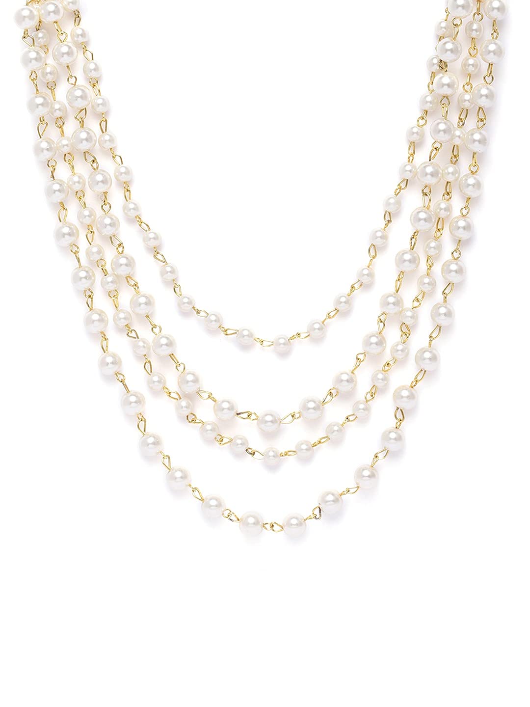 ZAVERI PEARLS Gold Tone Multi Layers Classy Pearls Necklace For Women-ZPFK10322 (B093Y2RKGY) Amazon Price History, Amazon Price Tracker