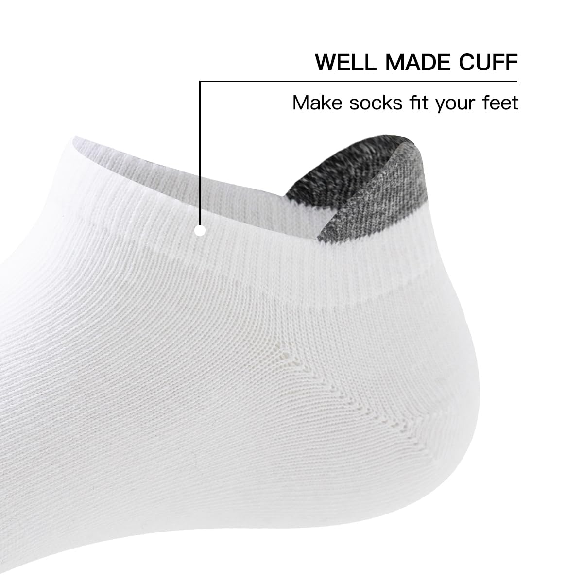 JOYNÉE Calcetines cortos informales para hombre, 20 pares, Blanco (20 pares), talla única