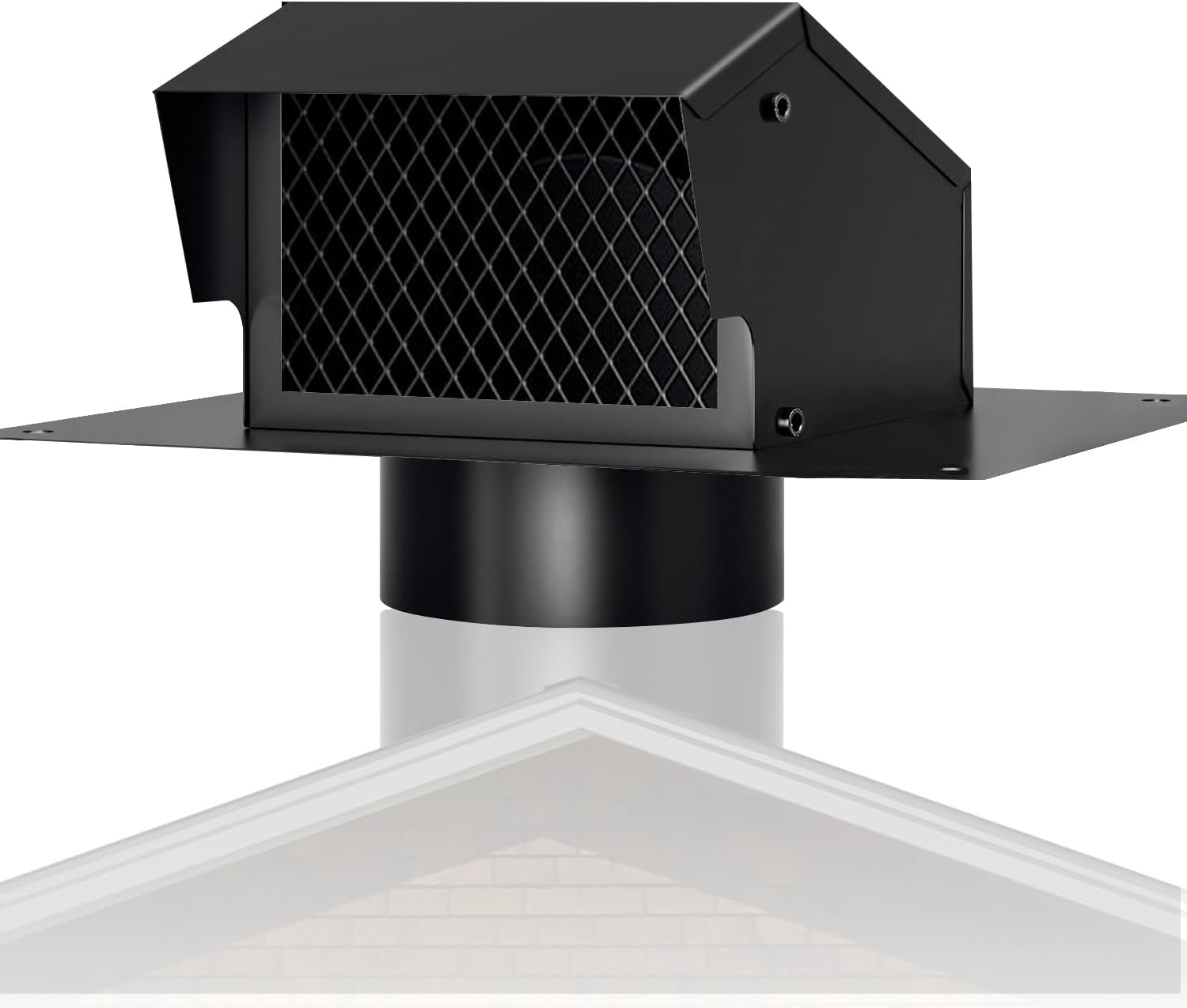 Removable Roof Vents Cap 4 Inch, Roof Vents for Houses Galvanized Steel Bathroom Kitchen Roof Exhaust Dryer Vent, Roof Vent Cover with Roofing Rain Cap and Damper (Black)