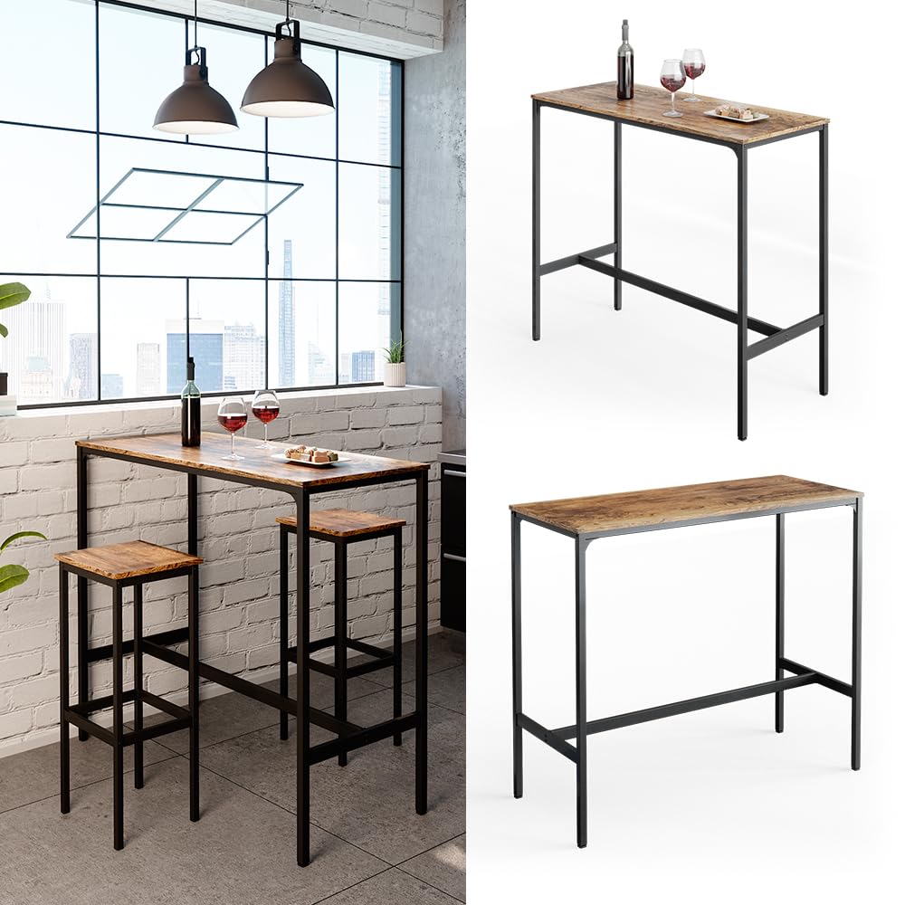 Vicco Bartisch Fyrk, Antikholz, 120 x 50 cm, geeignet für Tresen und Küchentheken, stapelbar zur Aufbewahrung