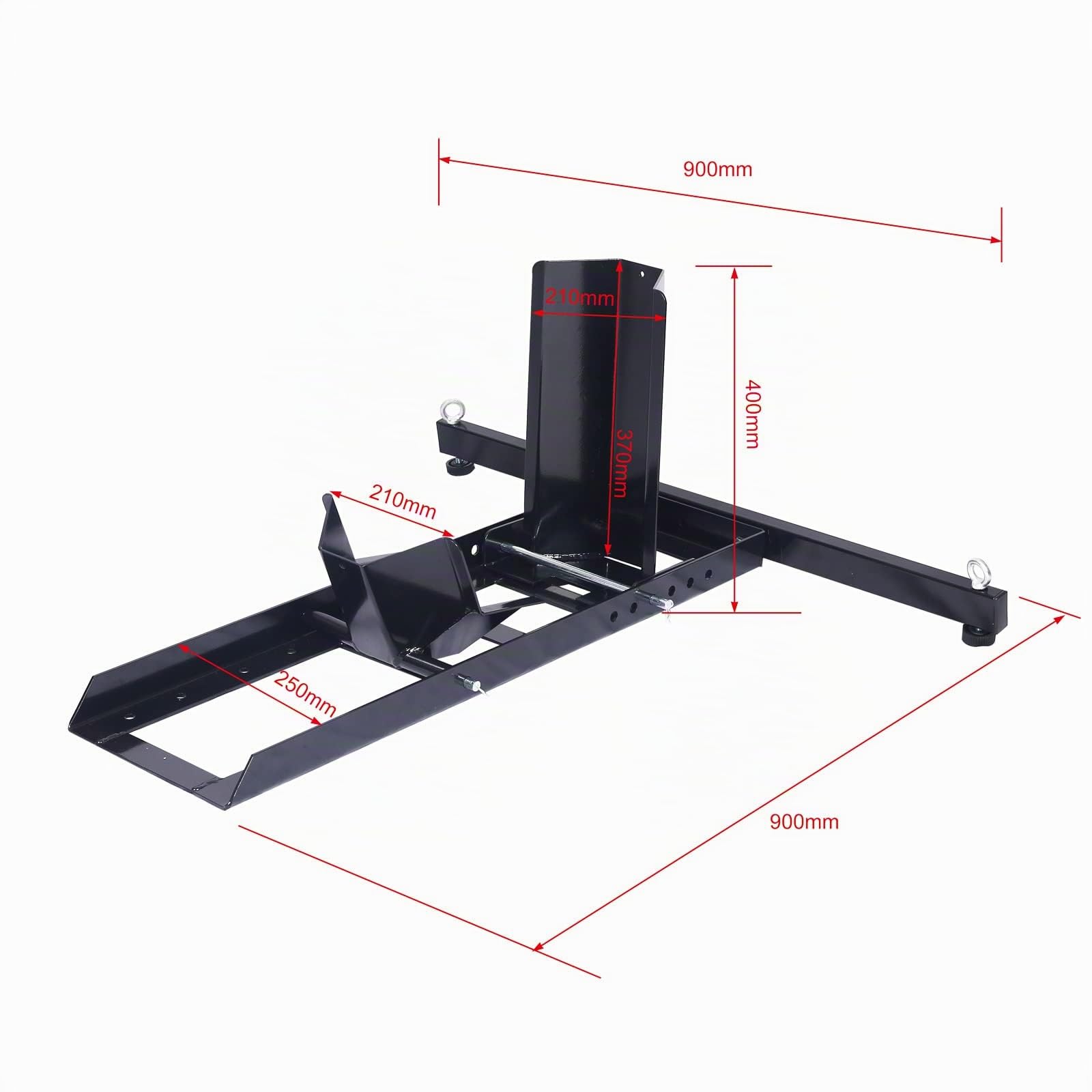 Wiltec Bloque roue de moto pour pneu avant – 900 x 900 x 400 mm – capacité 454 kg – en Acier – pour Ø 15-22", 80-127 mm – Béquille Support repose-moto lève-moto de Montage Atelier Stockage