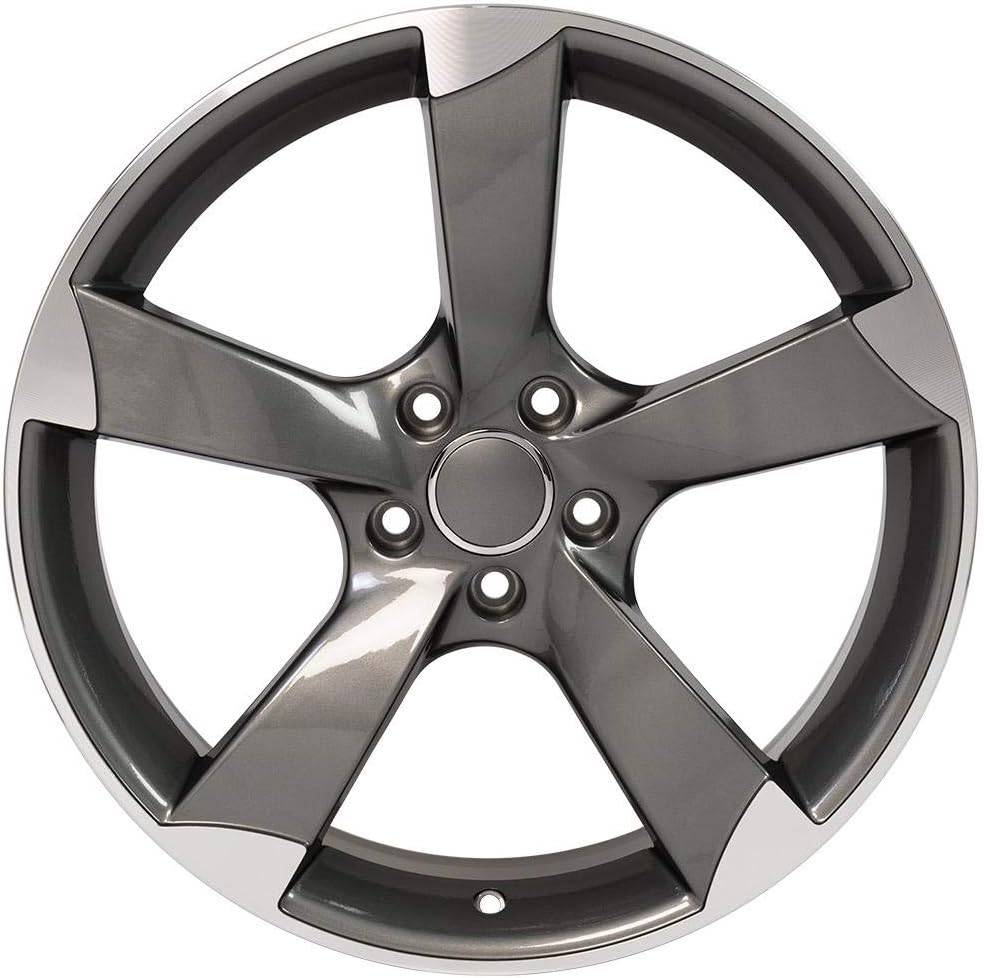 OE Wheels AU29 19 Inch Rim Fits S4 Style 5x112 19x8.5 Gloss Gunmetal Machined - Hollander 58867 (1)