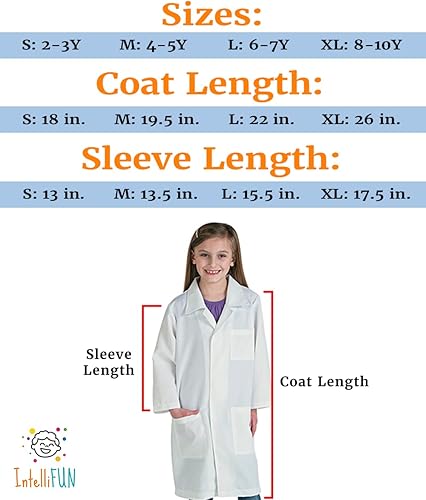 Miniatura 5 de IntelliFun Abrigo de laboratorio para niños, ciencia, médico, laboratorio, diversión de 2 a 10 años
