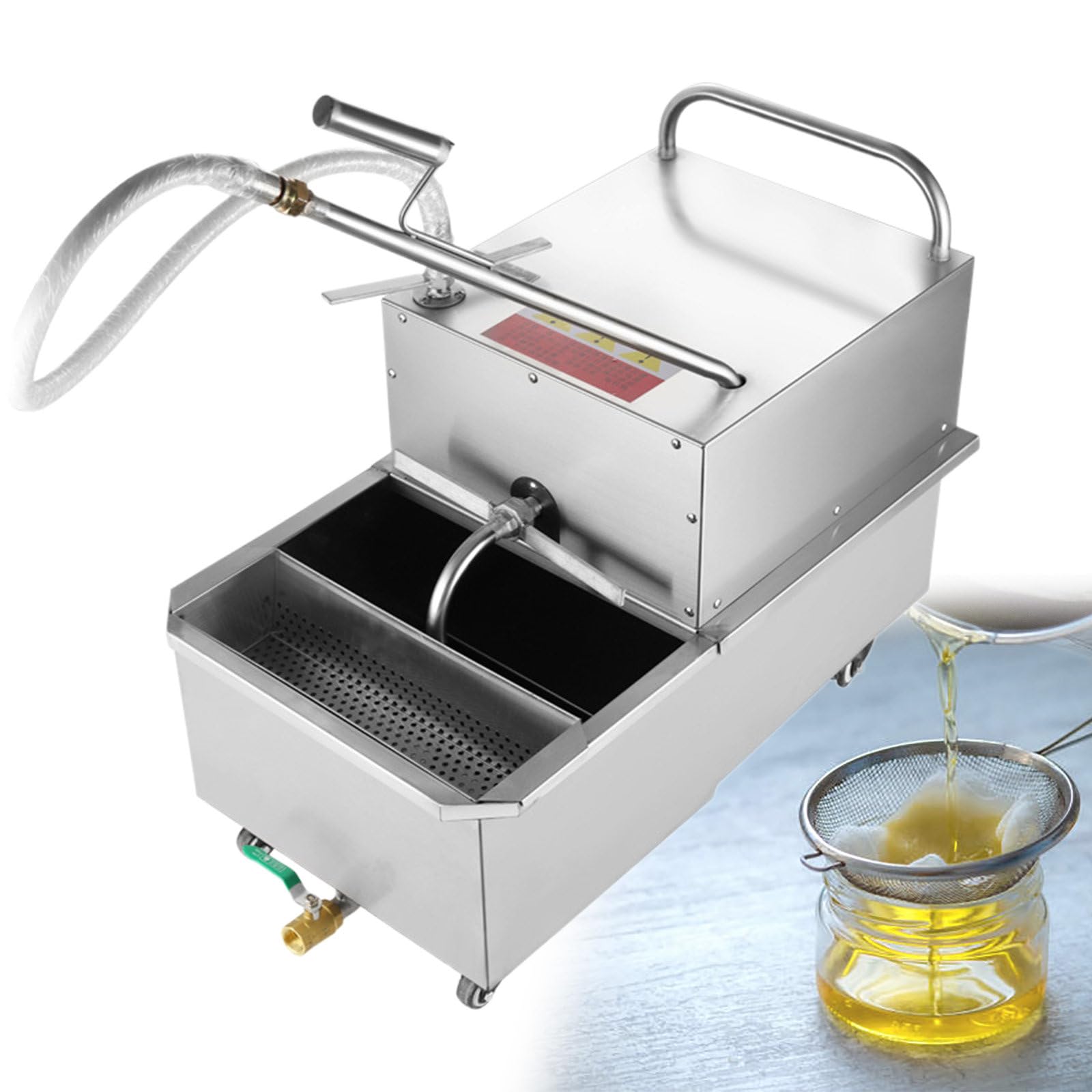 asdchZen Mobile Fryer Filter, 65 L Capacity, 550W Oil Filtration, With 30L/Min Flow Rate, Mobile Frying Oil Filtering With Pump & Oil Hose