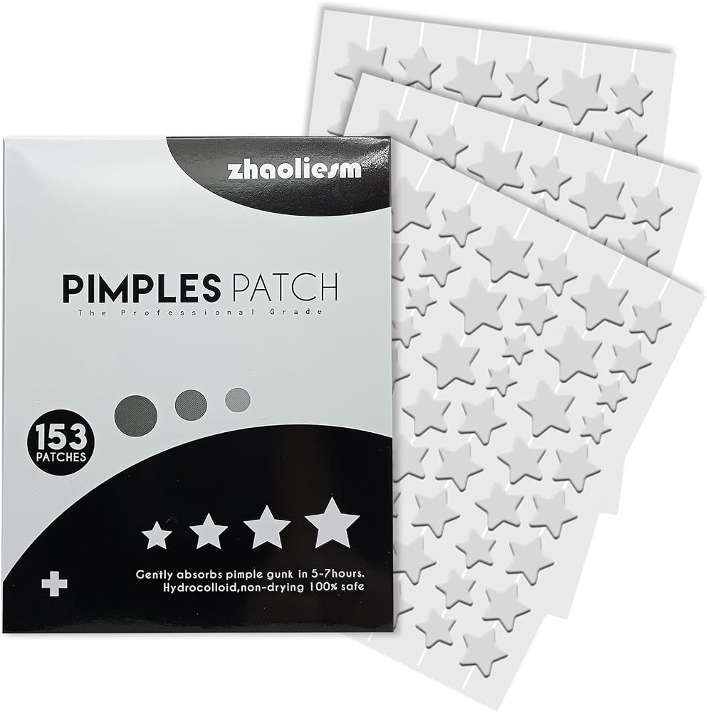 Clear Star Pimple Patches for Face, 153 Count Hydrocolloid Star Acne Patches Invisible, Cute Zit Covers for Face, Spot Stickers with Tea Tree, Salicylic Acid and Cica Oil