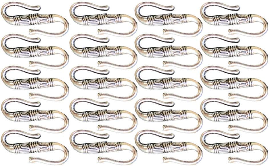 EXCEART Retro Alloy S Hook Clasps for Jewelry Making Antique Silver Toggle Clasps Connectors for Bracelets and Necklaces 2.2 Inch Jewelry Findings - Image 7