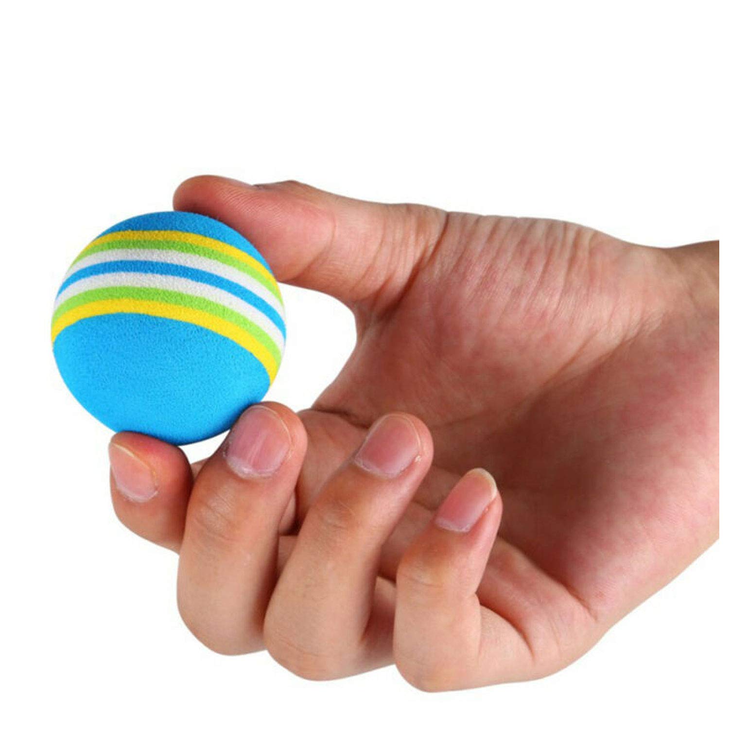 Paquete de 12 bolas de juguete de 2 colores arcoíris para gatos, espuma EVA suave, interactivas, juguetes favoritos de gatitos para interiores, juguetes favoritos de 1.38 pulgadas de 6