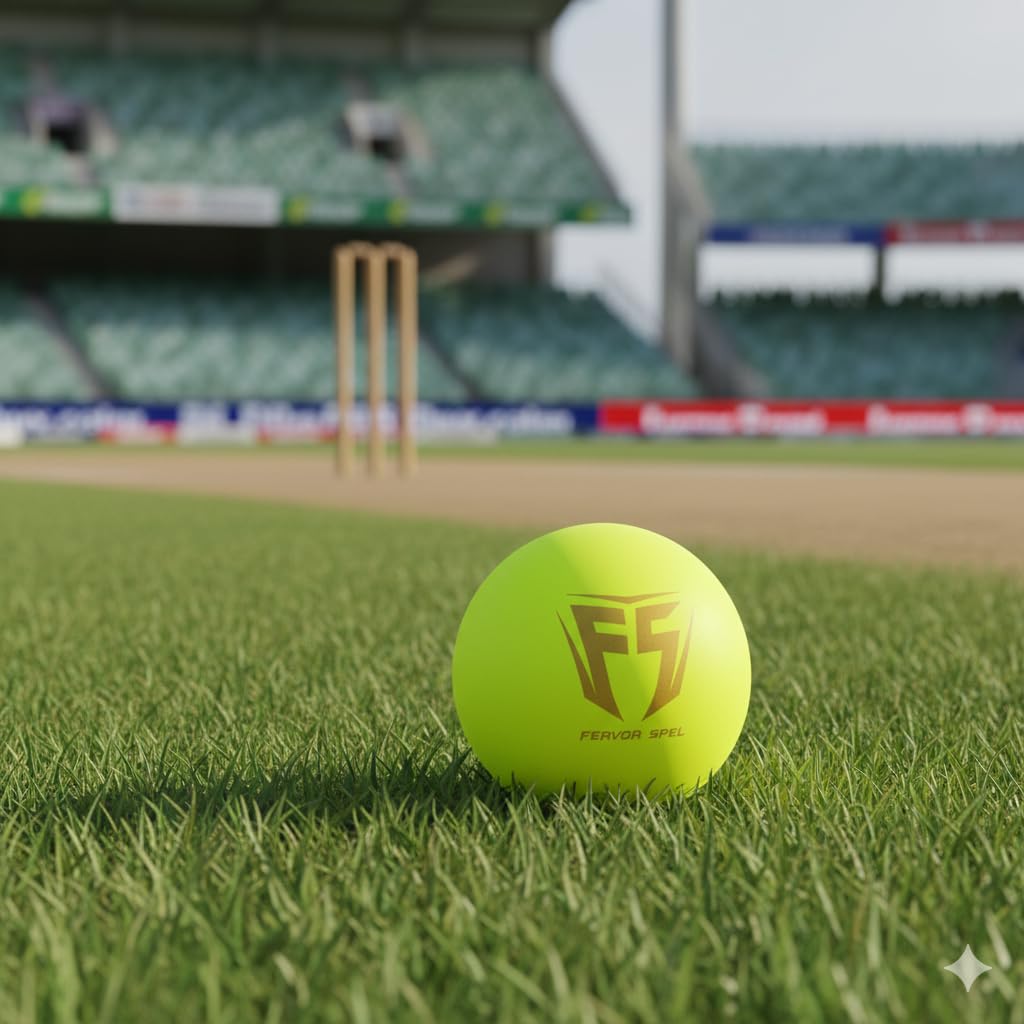 Fervor Spel FS Non Toxic Plastic Cricket Ball Red - Indoor and Outdoor Cricket Game, Heavy Plastic Ball for Cricket Drills and Bounce Practice (Pack of 12 | 50gm Per Ball, Green) 4