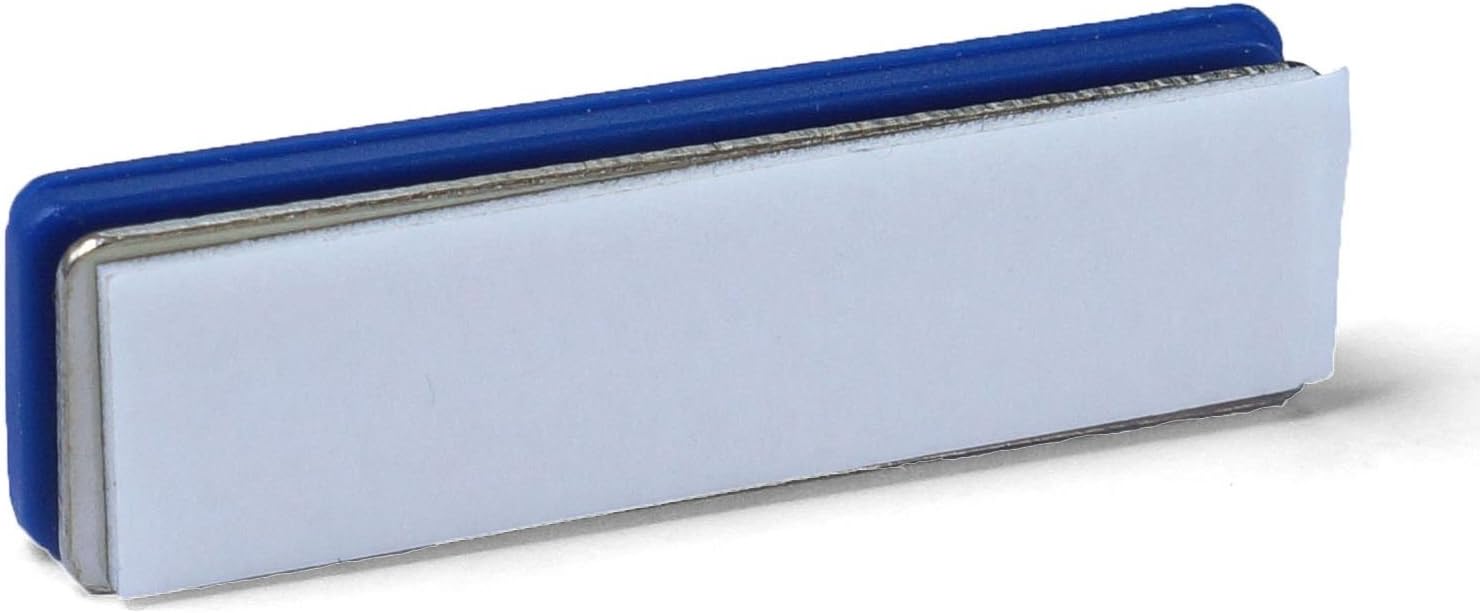 100 Pack Blue Magnetic Name Badges – Reusable Name Tag Holders with 3 Neodymium Magnets (8 mm × 2 mm) – Strong Clothing-Safe ID Badge Clips for Office, Events, Trade Shows, Staff and Conferences