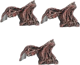 3 Pçs Escalada Pet Terraço Acessórios Para Répteis Minúsculos Animais De Vidro Decoração De Réptil Resina Tronco De Árvore Esconderijo Terrário Habitat Oco Tronco De Árvore Réptil