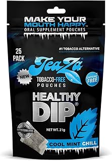 Herbal Energy Pouches Tobacco Alternative Nicotine Free Dip, Smokeless Alternative Snuff and Healthy Dip Pouches, Cool Mint Chill (1 Pack) Tobacco Free Chew Premium Crisp Minty Flavor