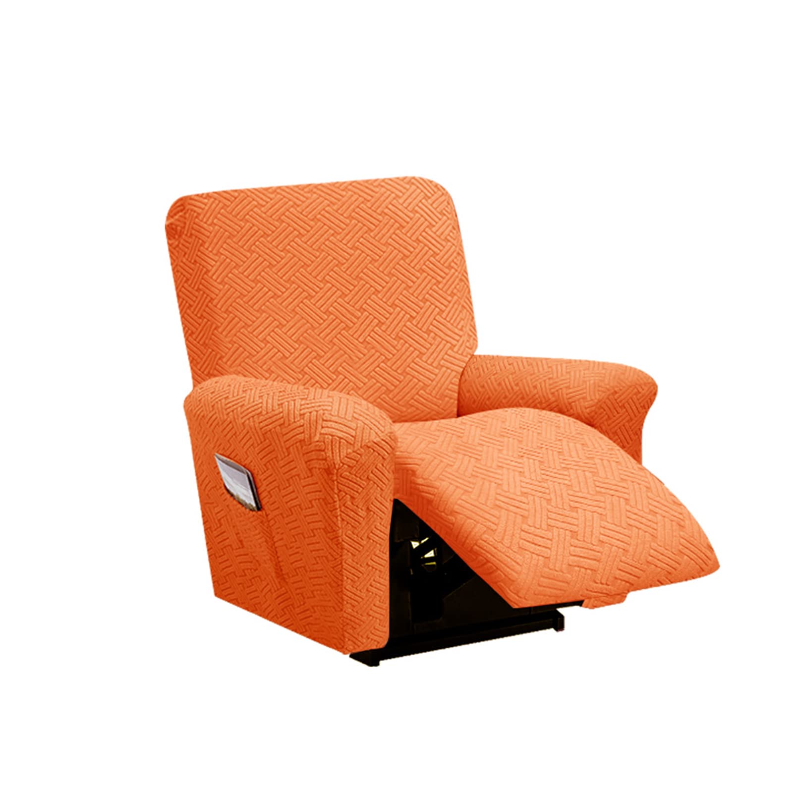 Fundas de sillón reclinable OBASDFD de 4 piezas elásticas con bolsillo lateral