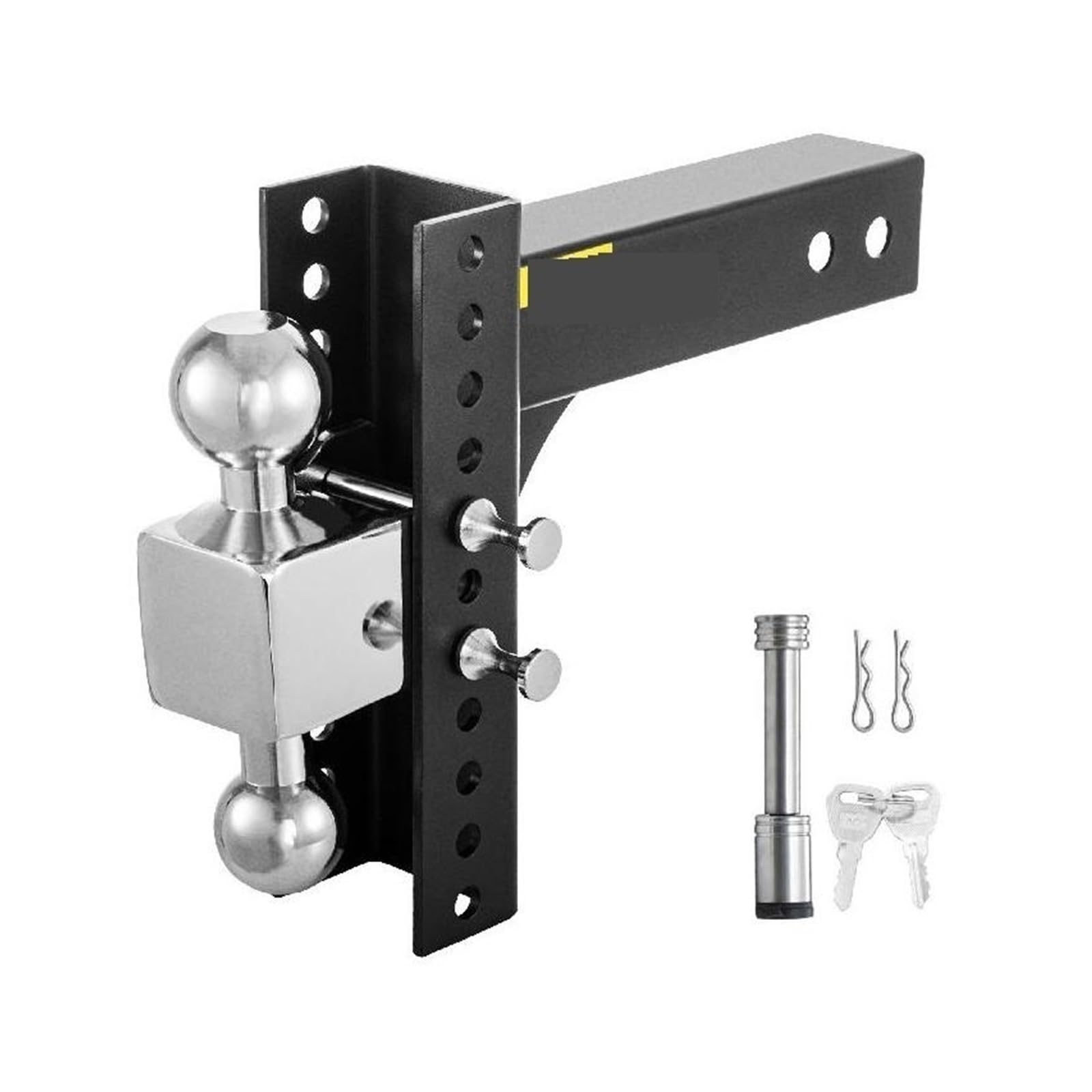 Regulowany zaczep holowniczy Heavy Duty 6/8" Rise & Drop Hitch Ball Mount z zamkiem na kluczyk do holowania przyczep samochodowych i ciężarowych Dla początkujących majsterkowiczów(6 inch)