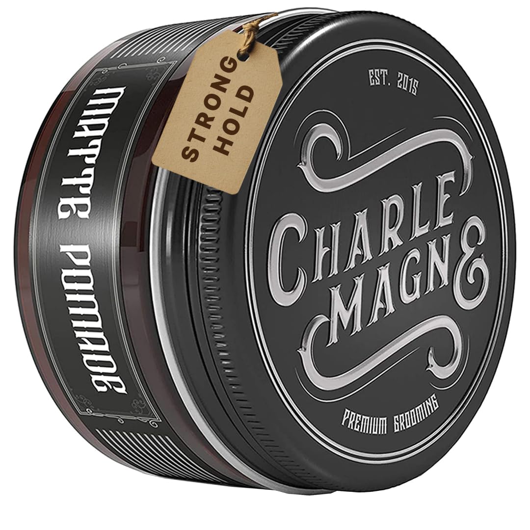 Matte Hair Pomade - Strong Hold, Noble Leather Scent, 3.3 fl oz - Hair Clay Blend & Pomade Men - Barber Scented Styling Cream - Easy Washout & Water Cream