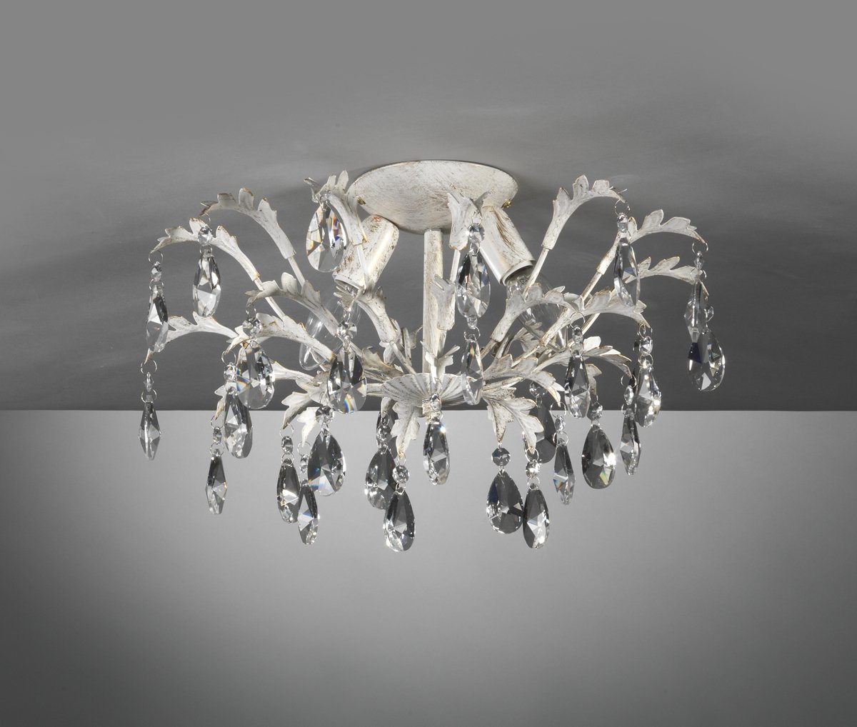 onli cesta plafón 2 luces E14, 6 W, Marfil/Dorado, 19 x 15 cm