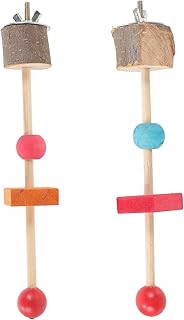Ipetboom 2 Pçs Papagaio Bastão De Pé Acessórios Para Pássaros Grande Gaiola De Pássaro Brinquedo De Madeira Pássaro Poleiro Pássaro Bastão De Pé Garra Pássaro Triturador Morder Pequeno