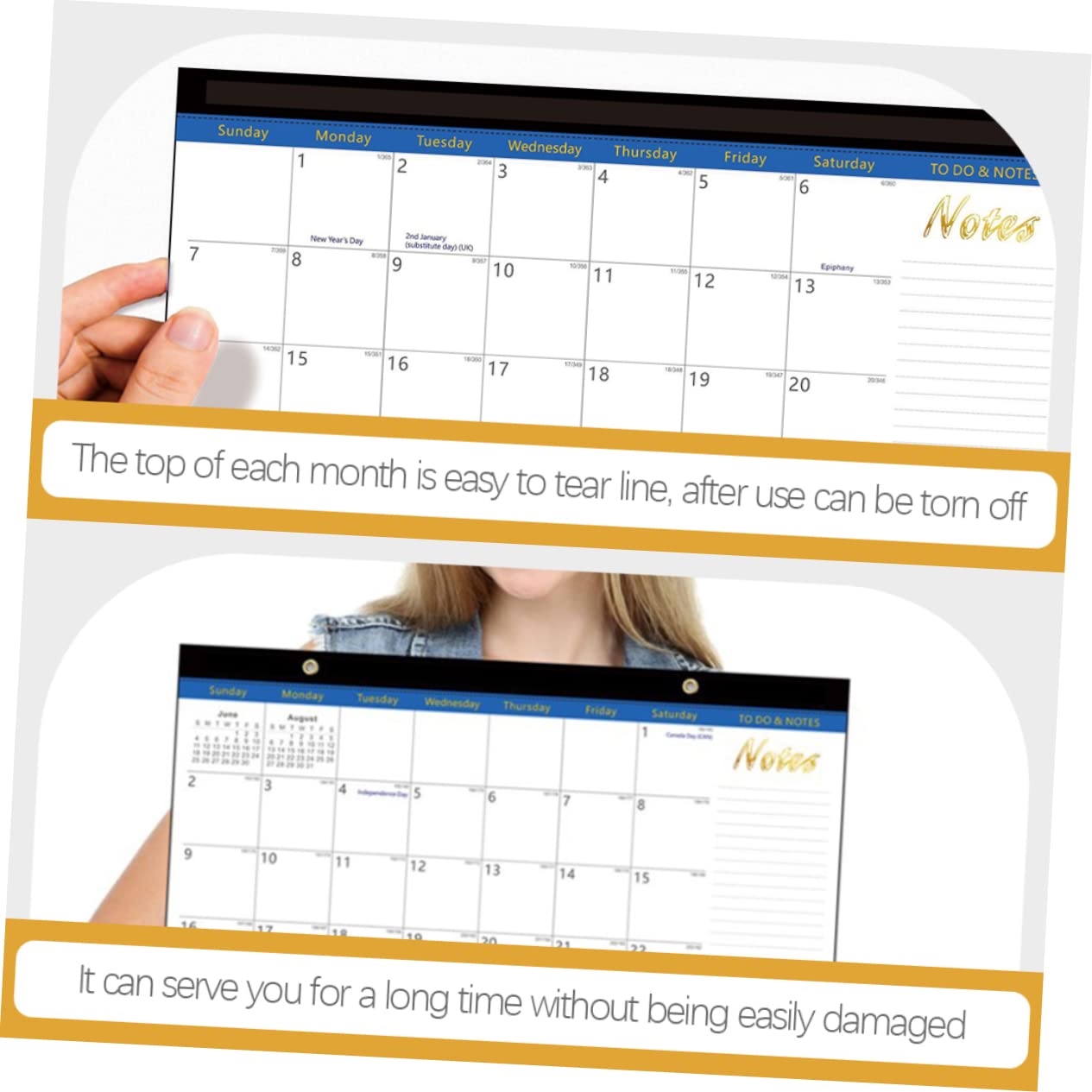 Tofficu 3pezzi Calendario Mensile Da Appendere Inglese Wall Calendar Familiare Con Design Elegante Pianificazione Quotidiana Per Casa e Ufficio Per Organizzazione e Appuntamenti