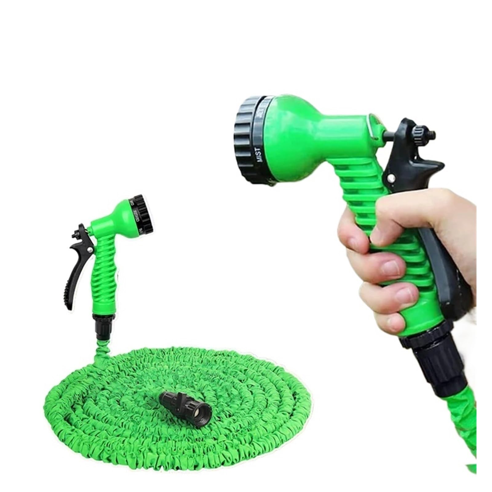 Juego de mangueras de jardín extensibles Manguera mágica de alta presión for jardín, manguera de agua mágica flexible, 7 funciones de pulverización de agua, herramientas de limpieza con pistola de agu