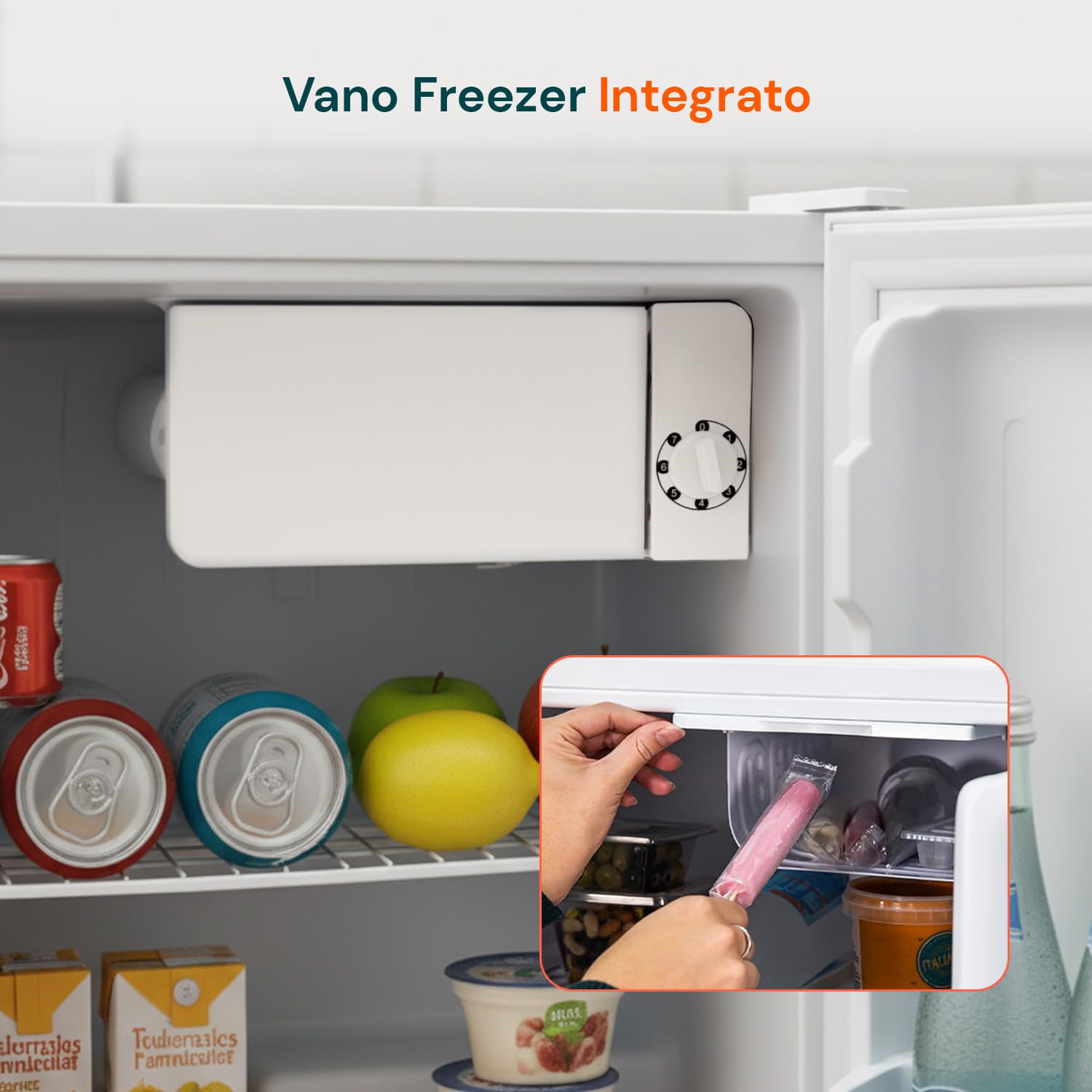 Avilia - Mini Frigo da Banco 45L con Vano Refrigerante e Porta Reversibile – Frigorifero Piccolo Compatto e Silenzioso per Ufficio, Camera o Spazi Ridotti