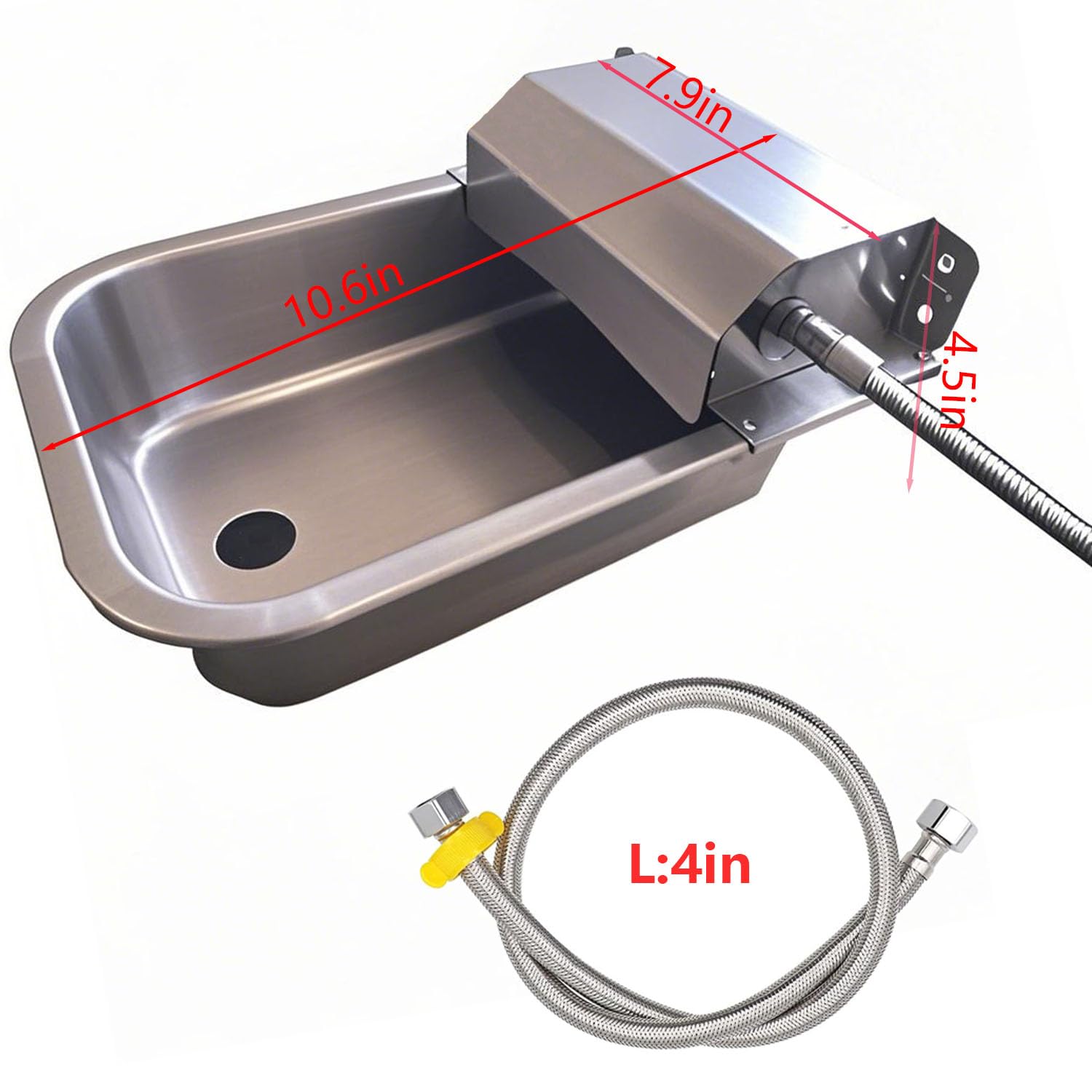 304 Stainless Steel Automatic Dog Water Bowl - Auto Fill & Outdoor Pet Water Dispenser, 3L Capacity, Anti - Tipping Design, Easy to Install & Clean for Dogs, Cats, Livestock