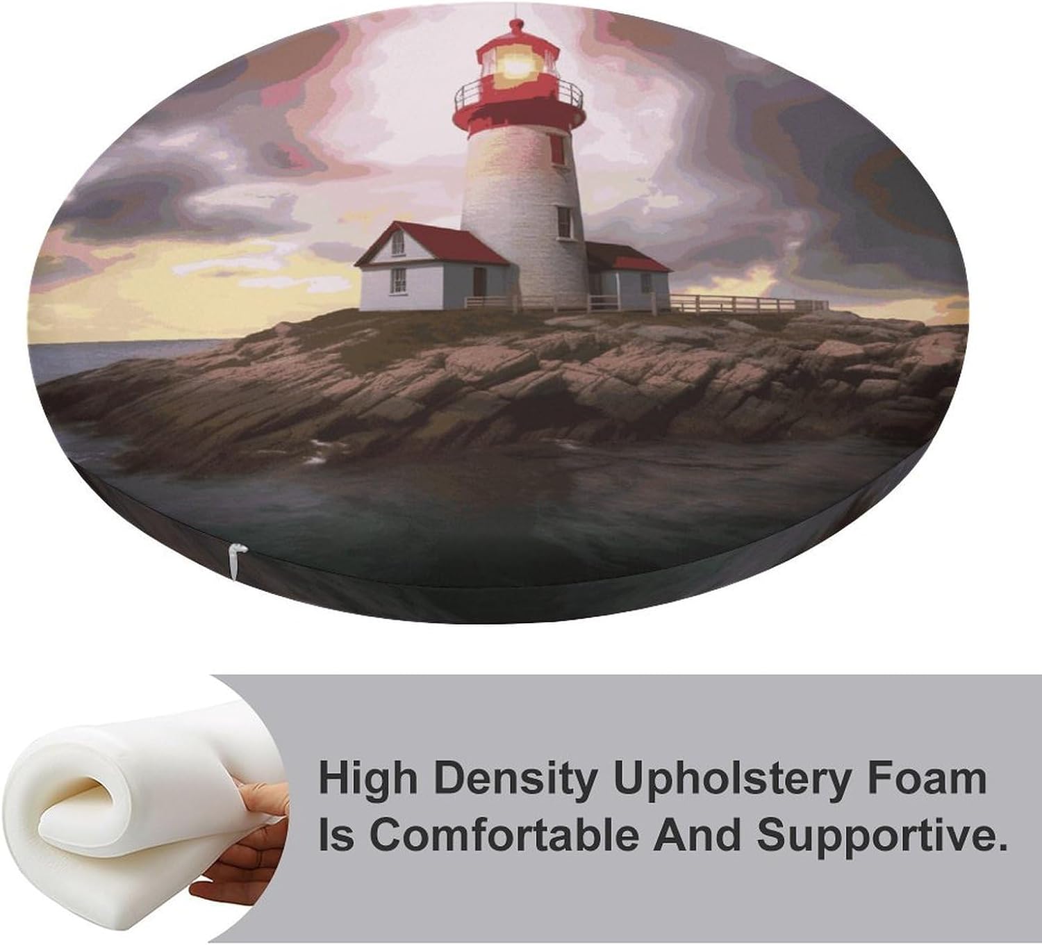 Red Lighthouse Chair Cushions Floor Pillow Chair Pad
