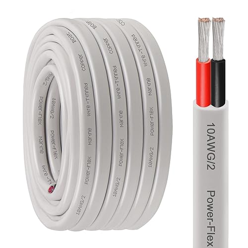Cable marino dúplex de calibre 14, cable de cobre estañado para barco, 40 pies 14 AWG estándar USA OFC alambre de cobre libre de oxígeno para