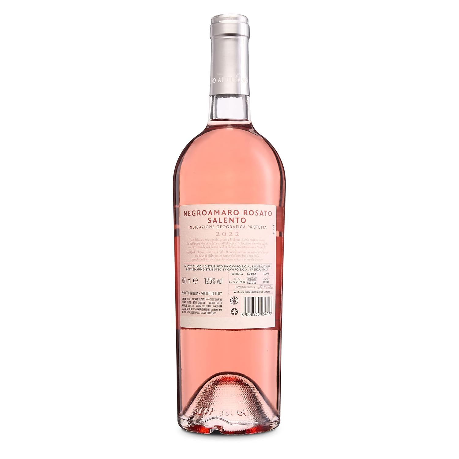 Feudo Apuliano Rosato Salento IGP, Vino Rosato dal Gusto Fresco e Vitale con Finale Agrumato e Profumo Fruttato, 12.5% Vol, Confezione con 6 Bottiglie da 750 ml