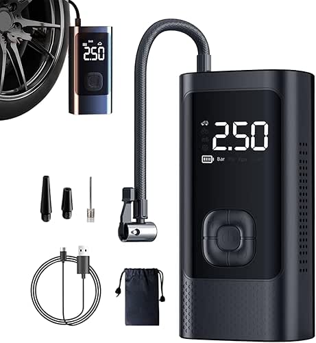 Portable Air Compressor Tyre Inflator, Cordless Tire Pump, 3,150 Psi