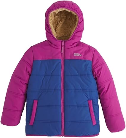 Eddie Bauer Boys Plush Reversible Hooded Jacket (Black/Camo, X