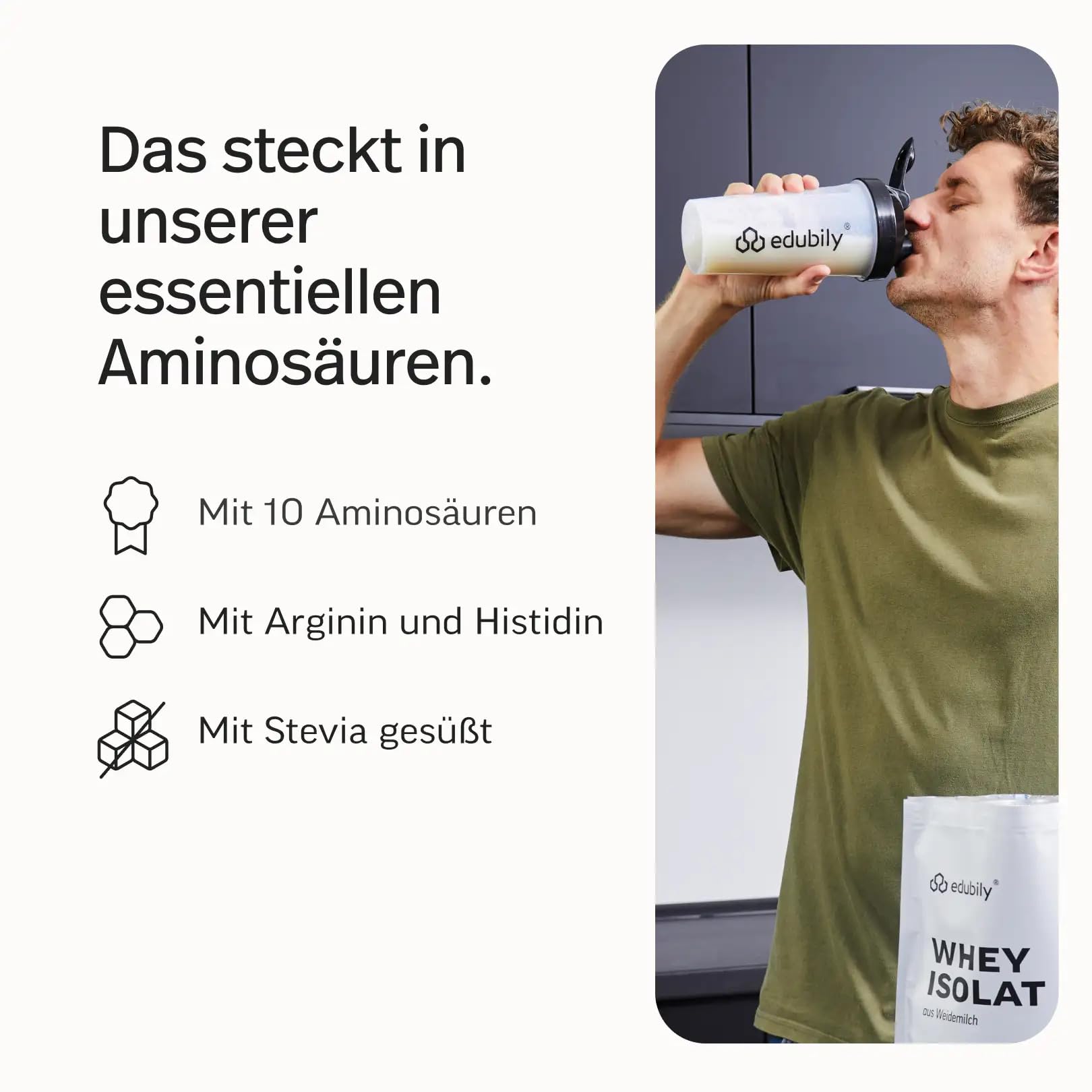 edubily® EAA Pulver, Maracuja, 400 g | 9 essentielle Aminosäuren plus Arginin, Veganer Aminosäuren Komplex, Mit Stevia gesüßt, Hochwertig
