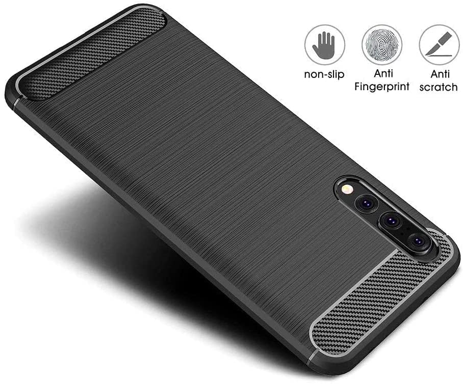 Image of Hybrid Carbon Fiber Back Case for Huawei P20 Pro (Black)